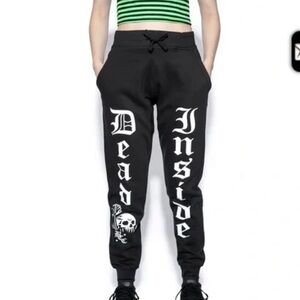 Sz small “dead inside” joggers with 3 pockets